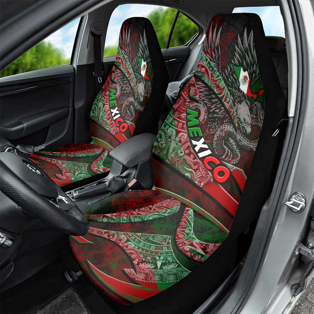 Mexico Aztec Eagle Flag Car Seat Cover Tribal Warrior Art