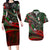 Mexico Aztec Eagle Flag Couples Matching Long Sleeve Bodycon Dress and Hawaiian Shirt Tribal Warrior Art