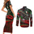 Mexico Aztec Eagle Flag Couples Matching Short Sleeve Bodycon Dress and Long Sleeve Button Shirt Tribal Warrior Art