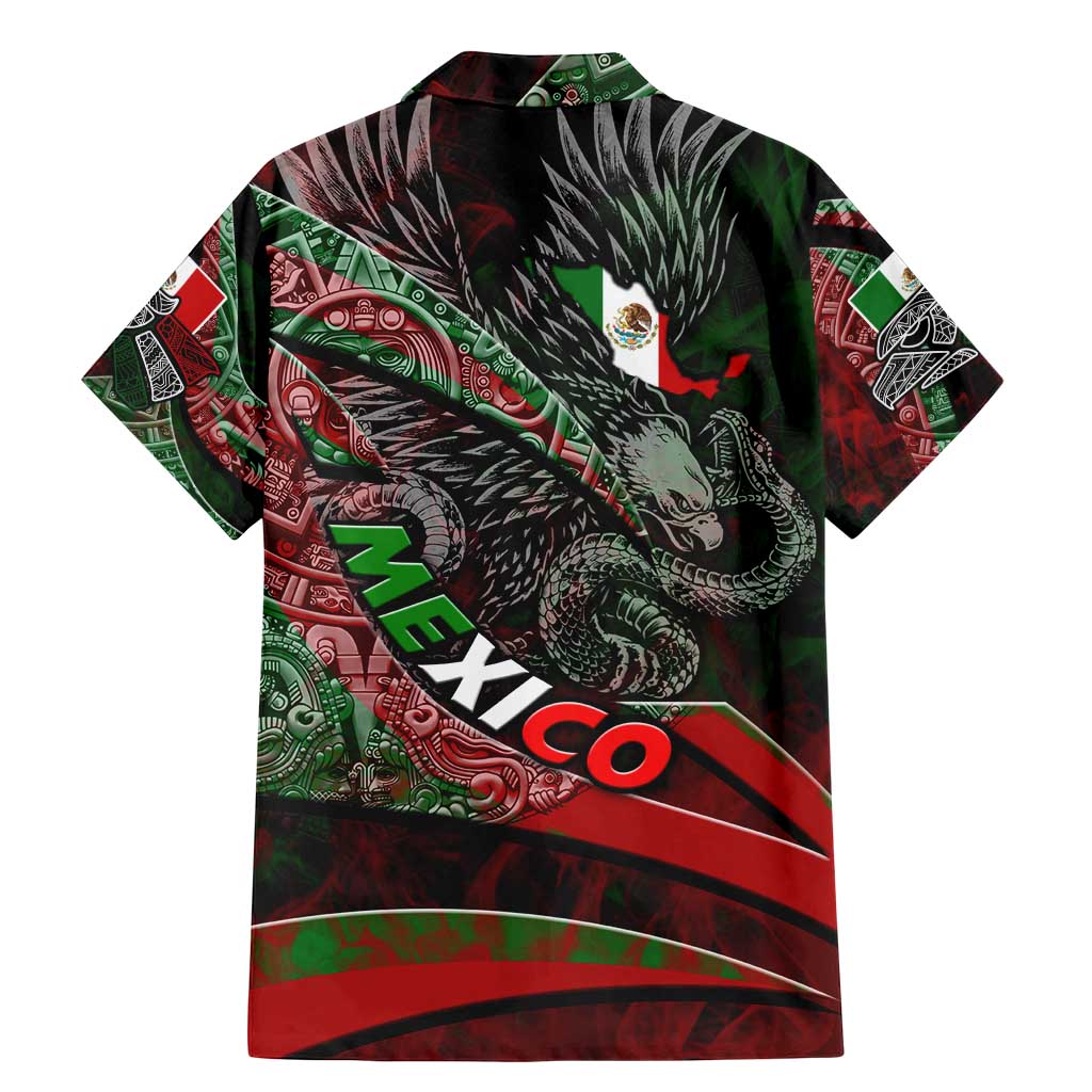 Mexico Aztec Eagle Flag Family Matching Mermaid Dress and Hawaiian Shirt Tribal Warrior Art