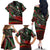 Mexico Aztec Eagle Flag Family Matching Off The Shoulder Long Sleeve Dress and Hawaiian Shirt Tribal Warrior Art