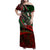 Mexico Aztec Eagle Flag Family Matching Off Shoulder Maxi Dress and Hawaiian Shirt Tribal Warrior Art