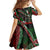 Mexico Aztec Eagle Flag Family Matching Off Shoulder Short Dress and Hawaiian Shirt Tribal Warrior Art