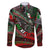 Mexico Aztec Eagle Flag Family Matching Off Shoulder Short Dress and Hawaiian Shirt Tribal Warrior Art