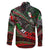 Mexico Aztec Eagle Flag Family Matching Off Shoulder Short Dress and Hawaiian Shirt Tribal Warrior Art