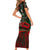 Mexico Aztec Eagle Flag Family Matching Short Sleeve Bodycon Dress and Hawaiian Shirt Tribal Warrior Art
