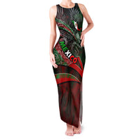 Mexico Aztec Eagle Flag Family Matching Tank Maxi Dress and Hawaiian Shirt Tribal Warrior Art