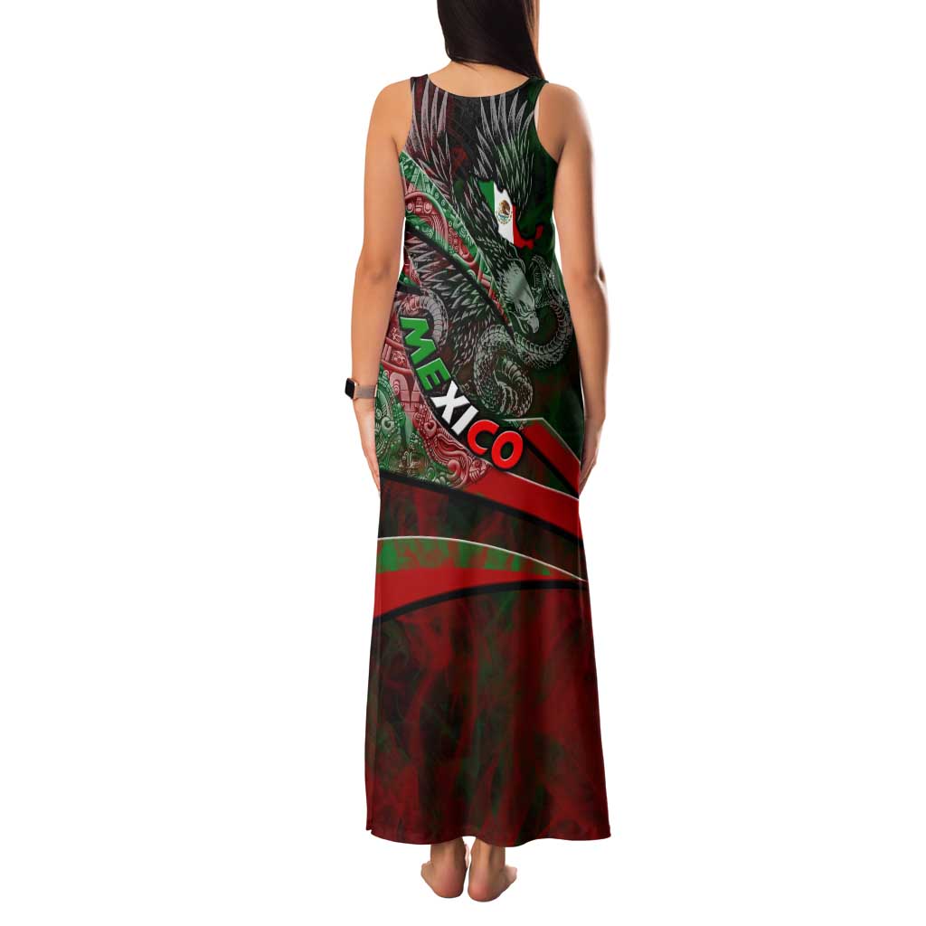 Mexico Aztec Eagle Flag Family Matching Tank Maxi Dress and Hawaiian Shirt Tribal Warrior Art