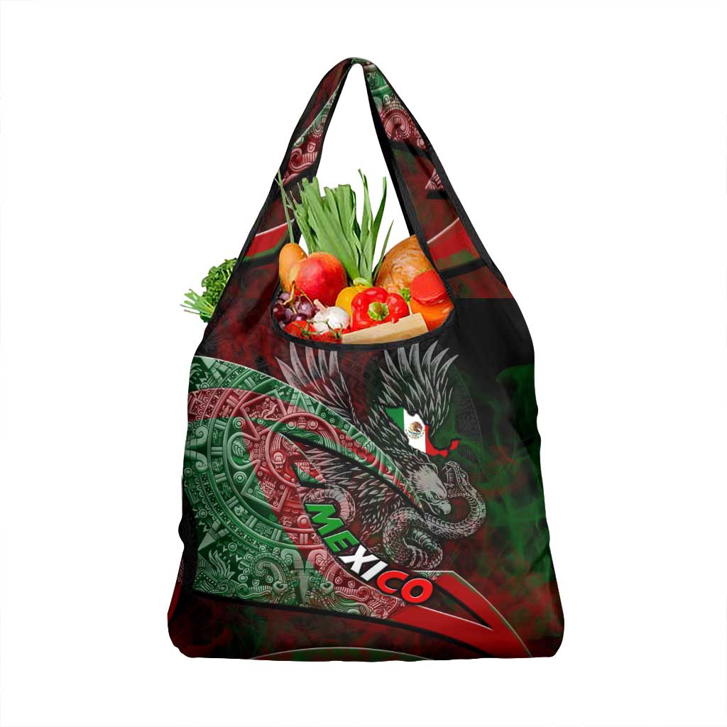 Mexico Aztec Eagle Flag Grocery Bag Tribal Warrior Art