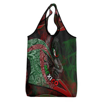 Mexico Aztec Eagle Flag Grocery Bag Tribal Warrior Art
