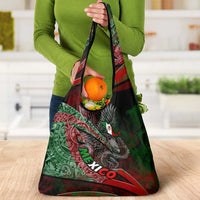 Mexico Aztec Eagle Flag Grocery Bag Tribal Warrior Art
