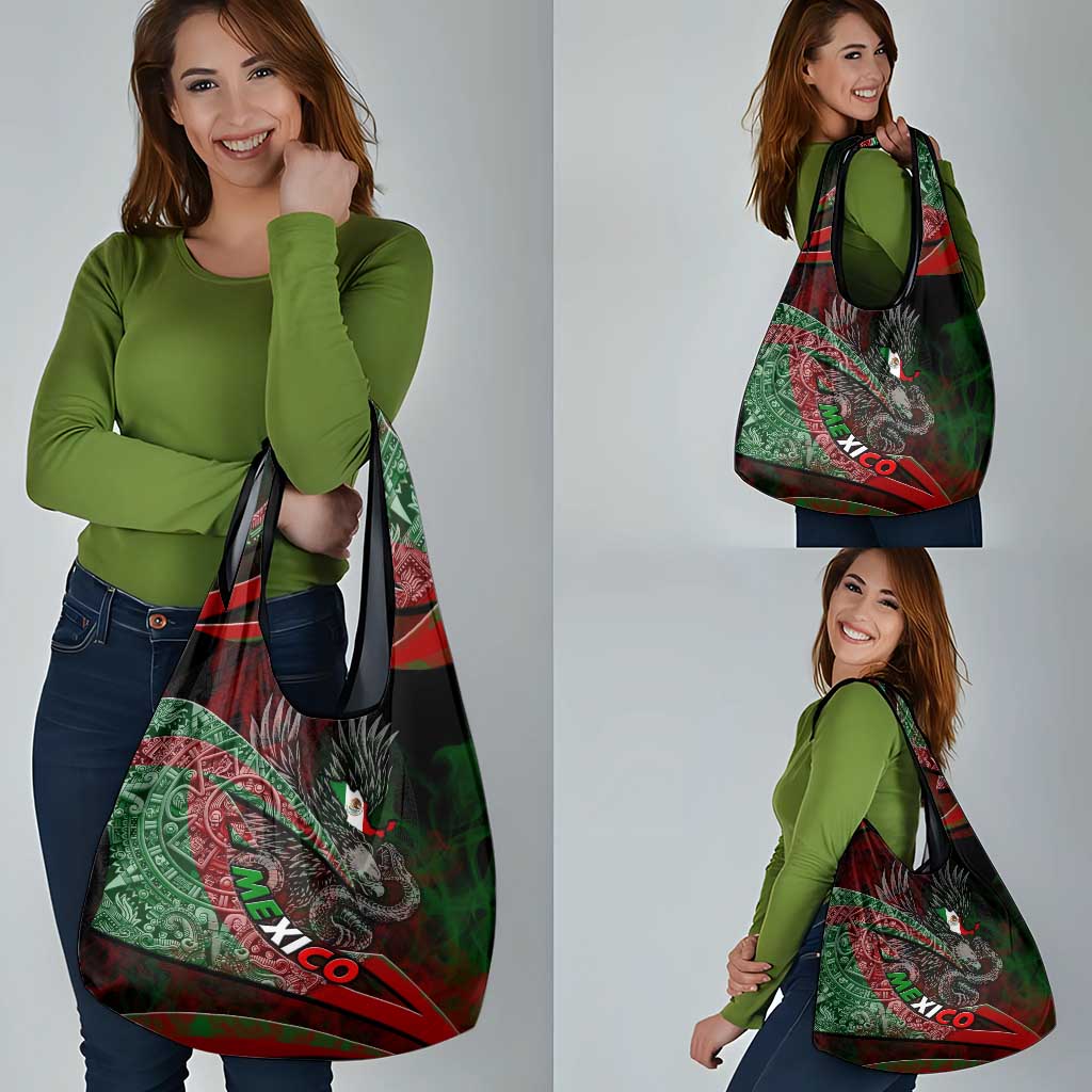 Mexico Aztec Eagle Flag Grocery Bag Tribal Warrior Art