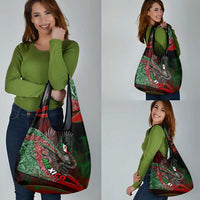 Mexico Aztec Eagle Flag Grocery Bag Tribal Warrior Art