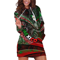 Mexico Aztec Eagle Flag Hoodie Dress Tribal Warrior Art