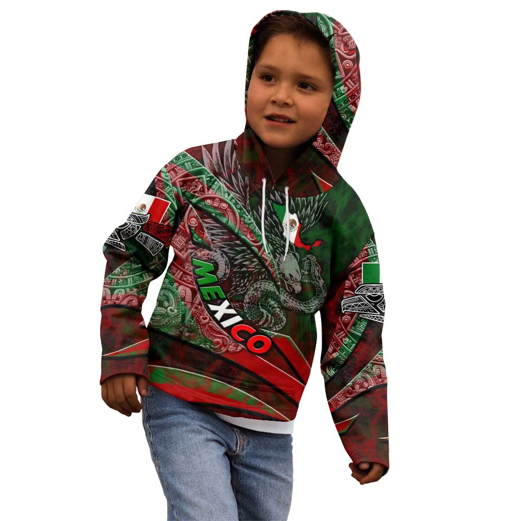 Mexico Aztec Eagle Flag Kid Hoodie Tribal Warrior Art
