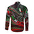 Mexico Aztec Eagle Flag Long Sleeve Button Shirt Tribal Warrior Art
