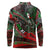 Mexico Aztec Eagle Flag Long Sleeve Polo Shirt Tribal Warrior Art