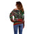 Mexico Aztec Eagle Flag Off Shoulder Sweater Tribal Warrior Art