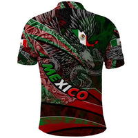 Mexico Aztec Eagle Flag Polo Shirt Tribal Warrior Art