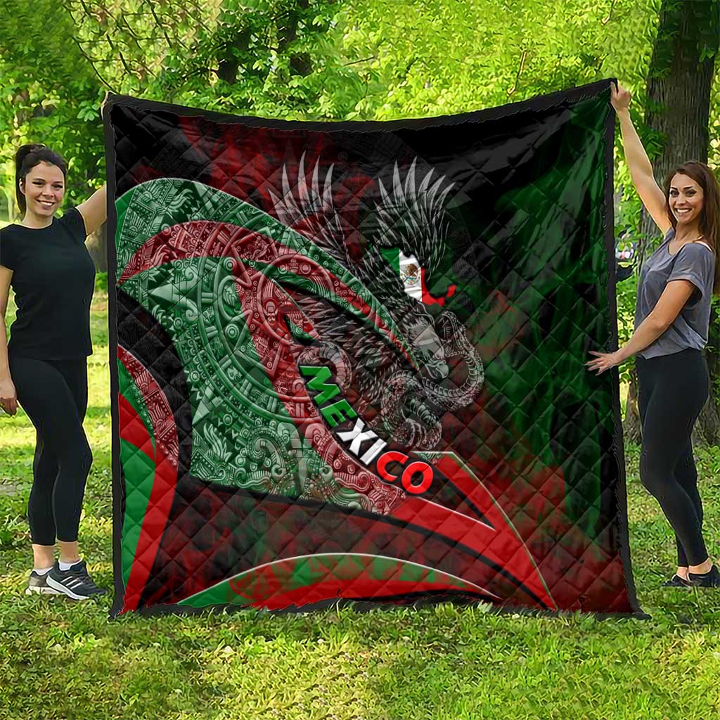 Mexico Aztec Eagle Flag Quilt Tribal Warrior Art