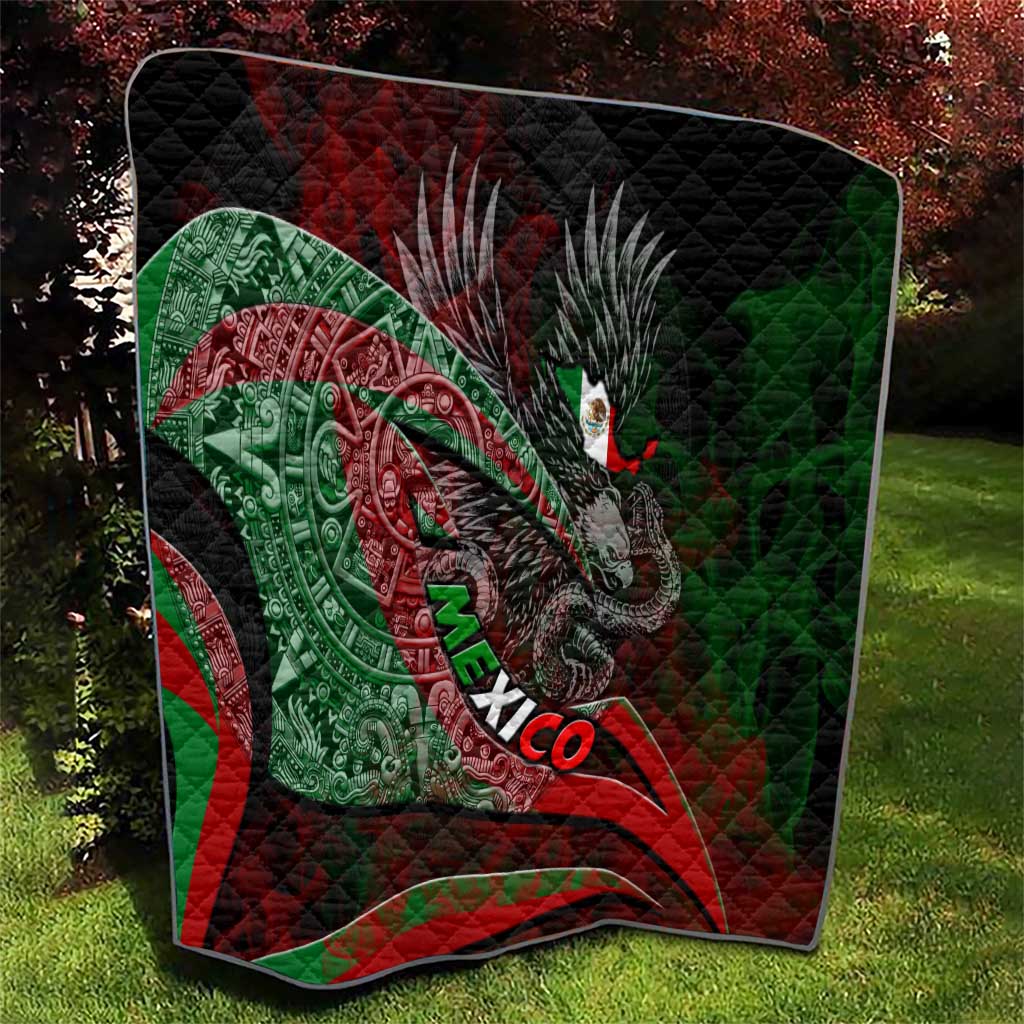 Mexico Aztec Eagle Flag Quilt Tribal Warrior Art