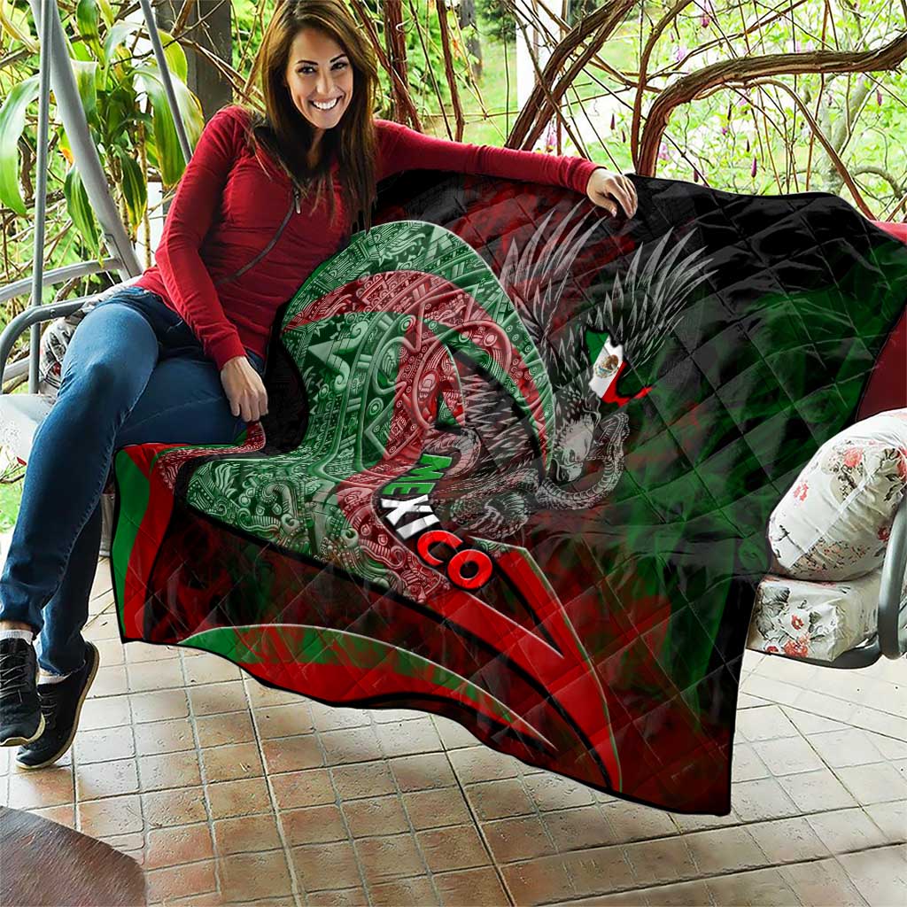 Mexico Aztec Eagle Flag Quilt Tribal Warrior Art