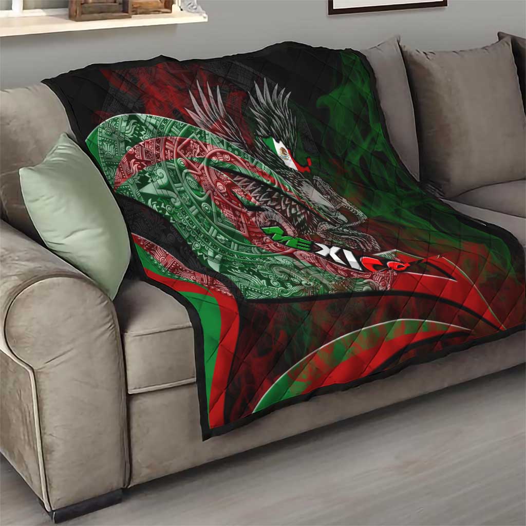 Mexico Aztec Eagle Flag Quilt Tribal Warrior Art