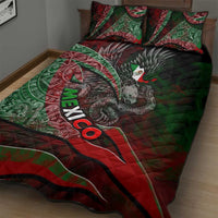 Mexico Aztec Eagle Flag Quilt Bed Set Tribal Warrior Art