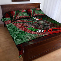 Mexico Aztec Eagle Flag Quilt Bed Set Tribal Warrior Art