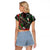 Mexico Aztec Eagle Flag Raglan Cropped T Shirt Tribal Warrior Art