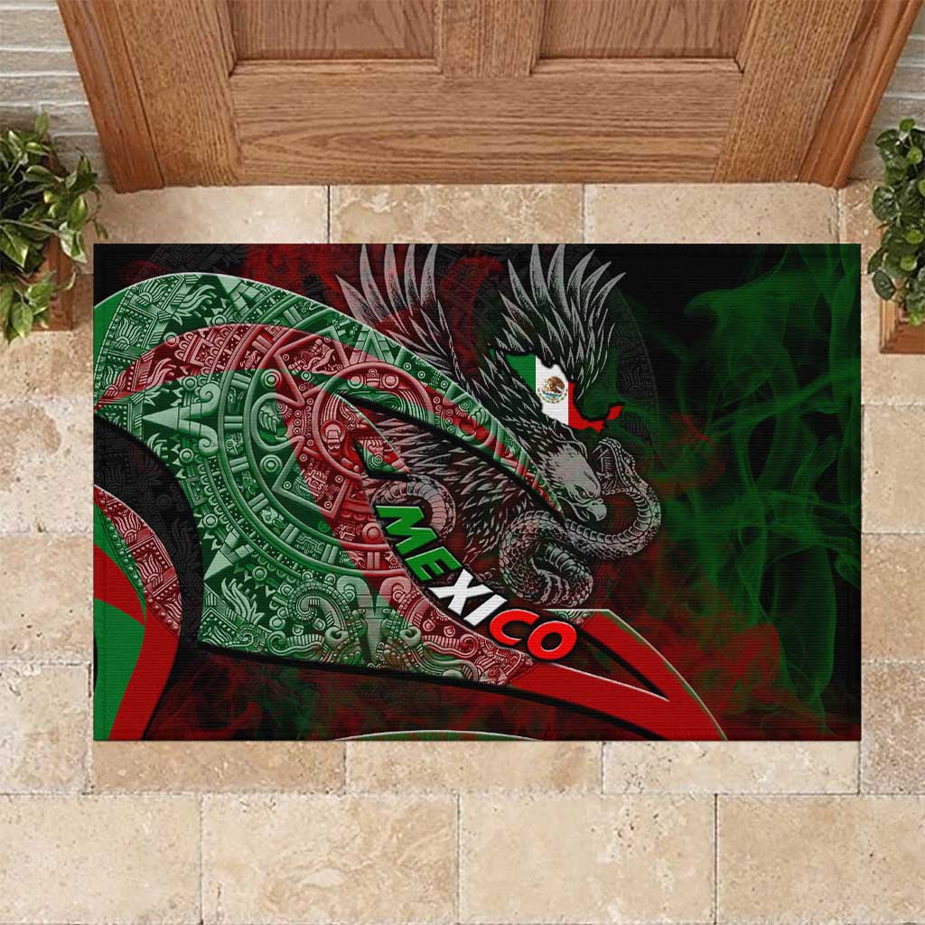 Mexico Aztec Eagle Flag Rubber Doormat Tribal Warrior Art