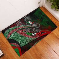 Mexico Aztec Eagle Flag Rubber Doormat Tribal Warrior Art