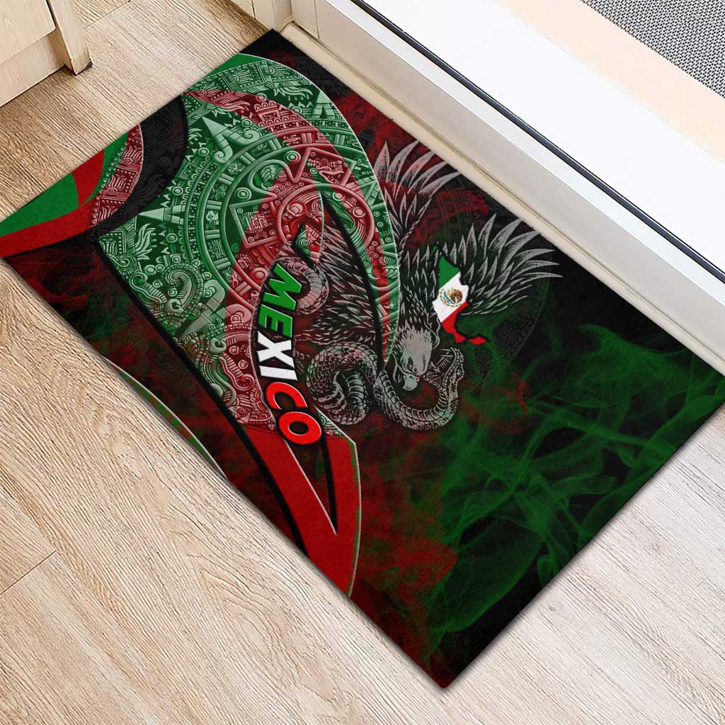 Mexico Aztec Eagle Flag Rubber Doormat Tribal Warrior Art