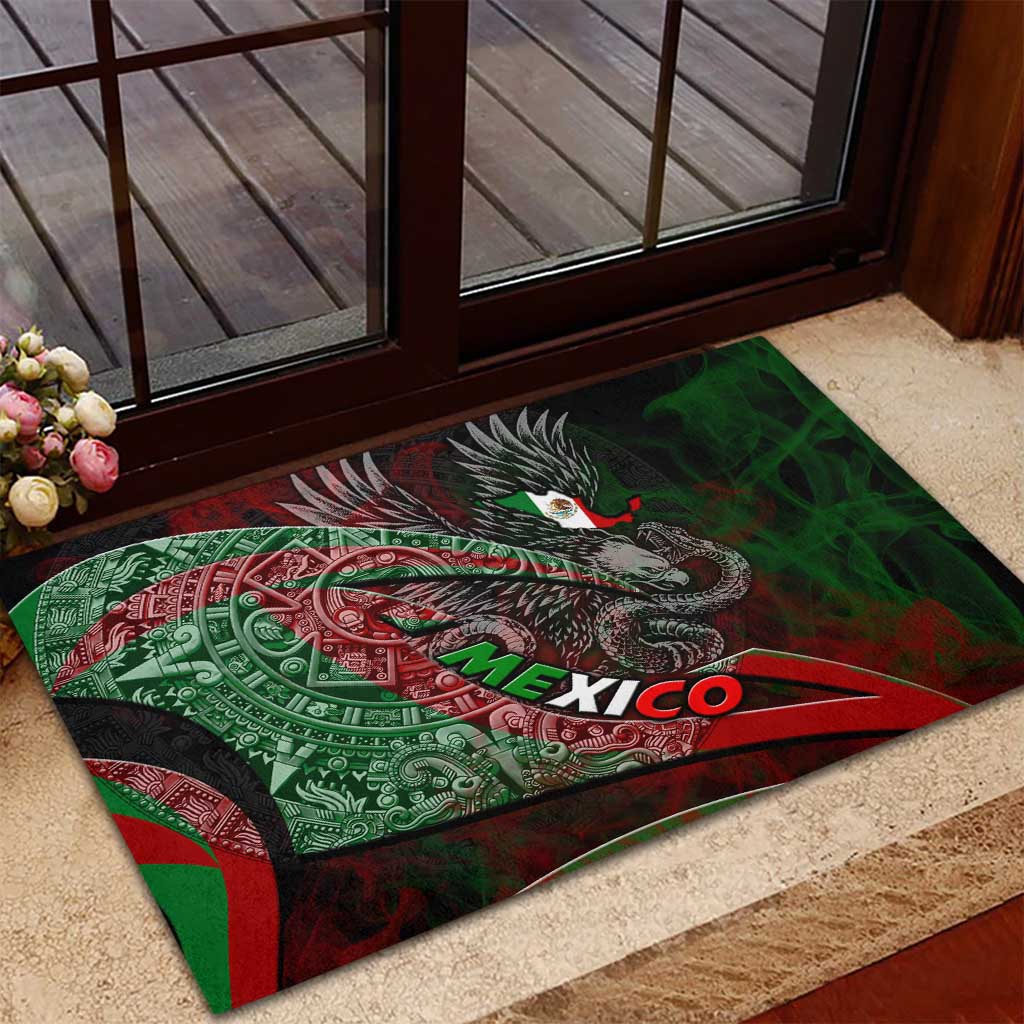 Mexico Aztec Eagle Flag Rubber Doormat Tribal Warrior Art