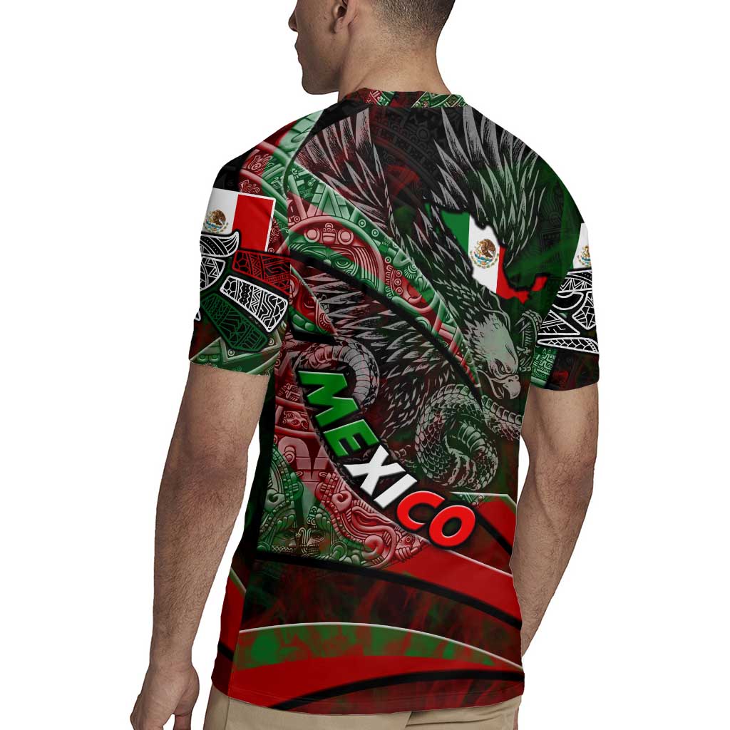 Mexico Aztec Eagle Flag Rugby Jersey Tribal Warrior Art