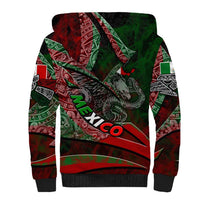 Mexico Aztec Eagle Flag Sherpa Hoodie Tribal Warrior Art