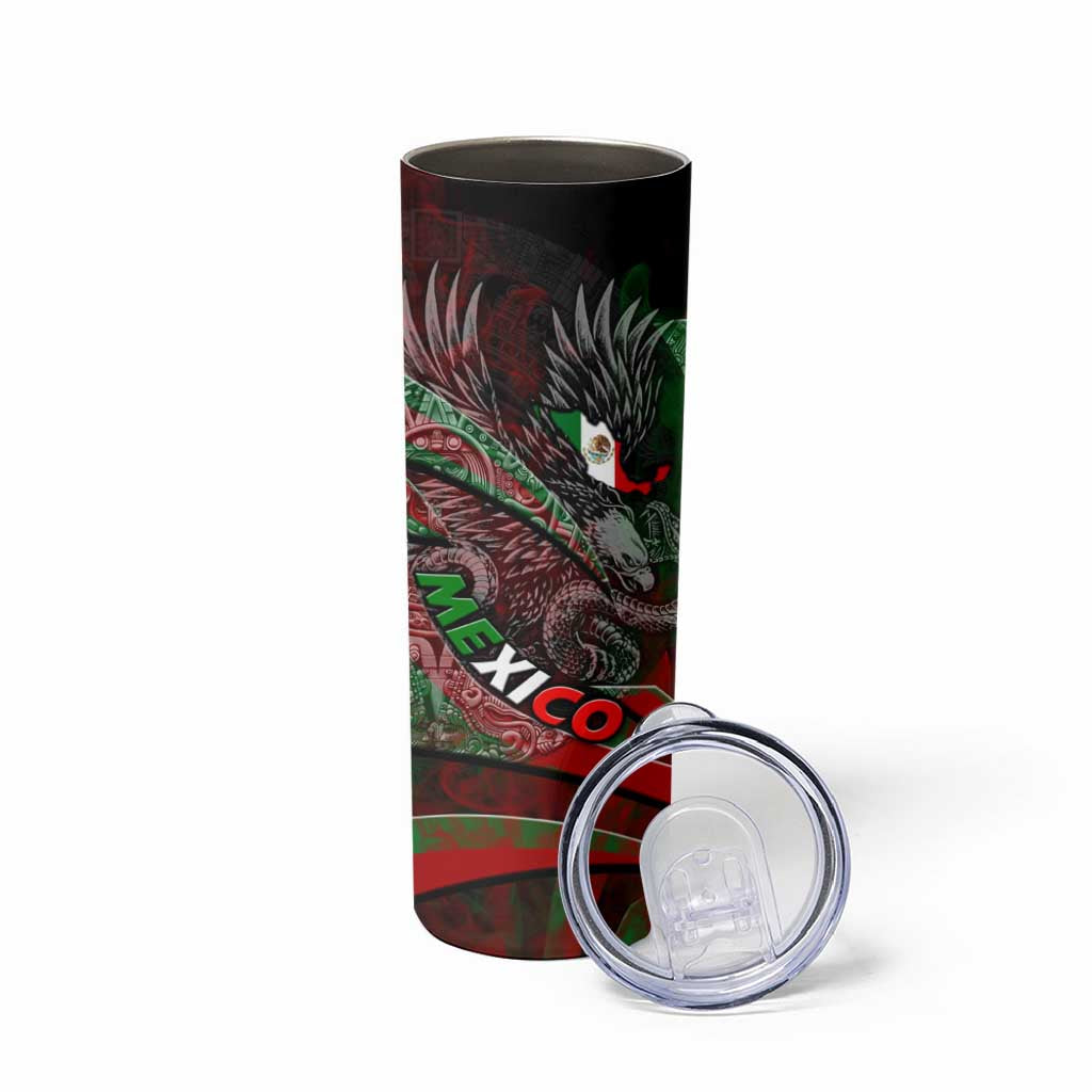 Mexico Aztec Eagle Flag Skinny Tumbler Tribal Warrior Art