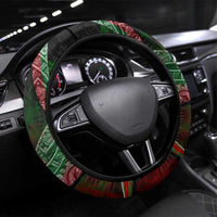 Mexico Aztec Eagle Flag Steering Wheel Cover Tribal Warrior Art