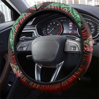 Mexico Aztec Eagle Flag Steering Wheel Cover Tribal Warrior Art