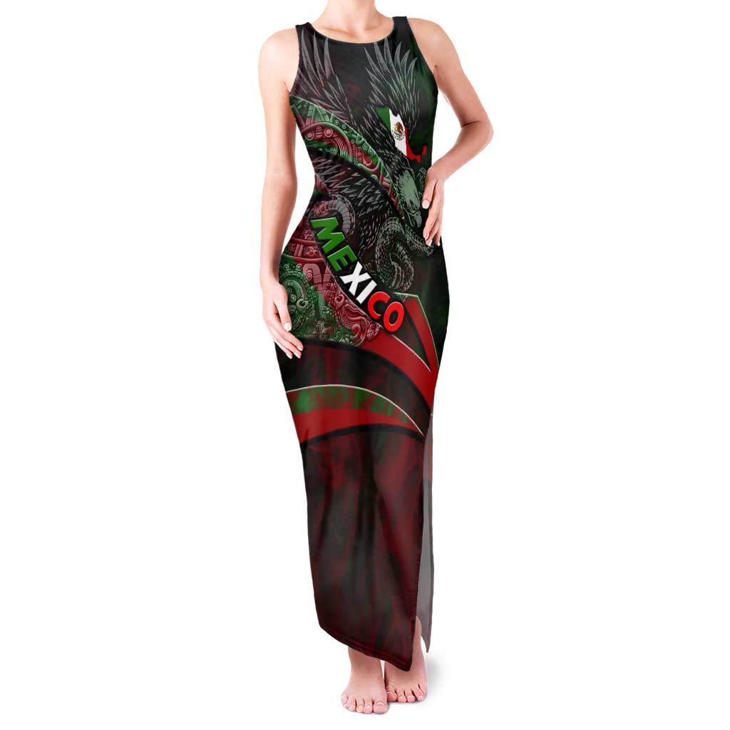 Mexico Aztec Eagle Flag Tank Maxi Dress Tribal Warrior Art