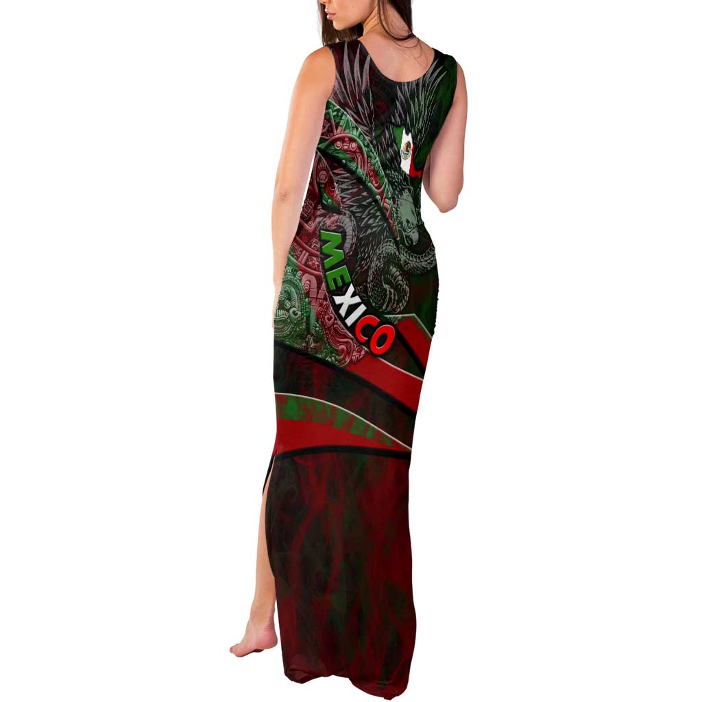 Mexico Aztec Eagle Flag Tank Maxi Dress Tribal Warrior Art