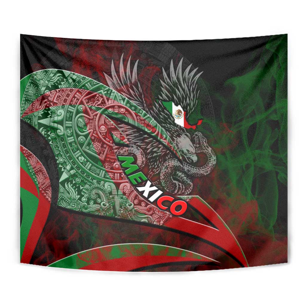 Mexico Aztec Eagle Flag Tapestry Tribal Warrior Art