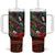 Mexico Aztec Eagle Flag Tumbler With Handle Tribal Warrior Art