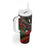 Mexico Aztec Eagle Flag Tumbler With Handle Tribal Warrior Art