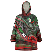 Mexico Aztec Eagle Flag Wearable Blanket Hoodie Tribal Warrior Art