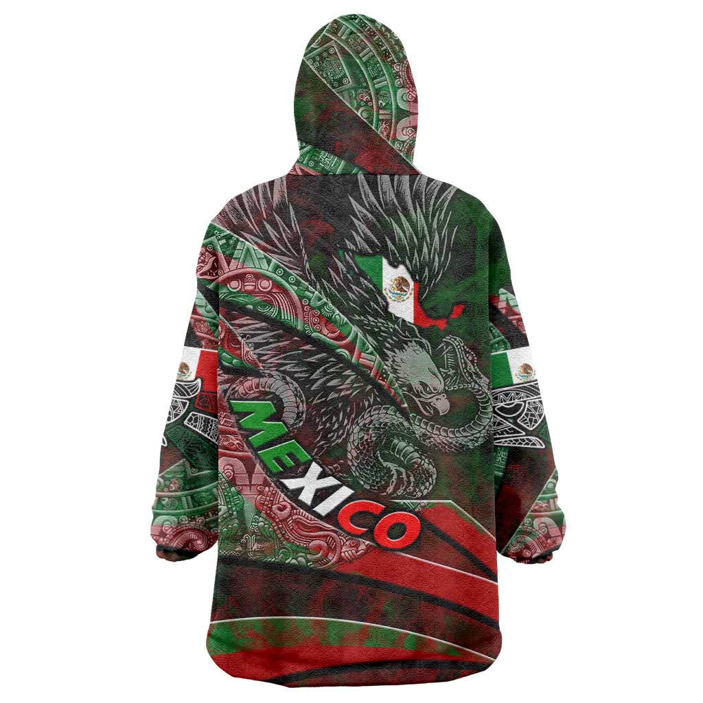 Mexico Aztec Eagle Flag Wearable Blanket Hoodie Tribal Warrior Art