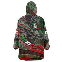 Mexico Aztec Eagle Flag Wearable Blanket Hoodie Tribal Warrior Art
