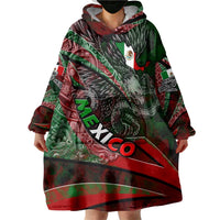 Mexico Aztec Eagle Flag Wearable Blanket Hoodie Tribal Warrior Art