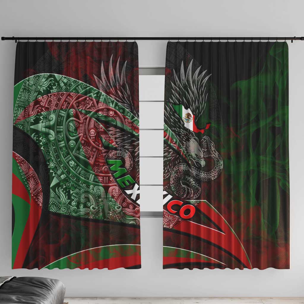 Mexico Aztec Eagle Flag Window Curtain Tribal Warrior Art