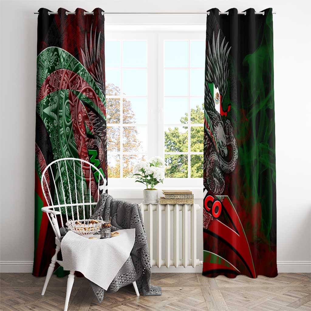 Mexico Aztec Eagle Flag Window Curtain Tribal Warrior Art